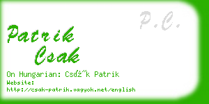 patrik csak business card